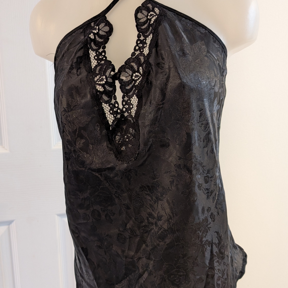 Elegant Black Lace Halter Top